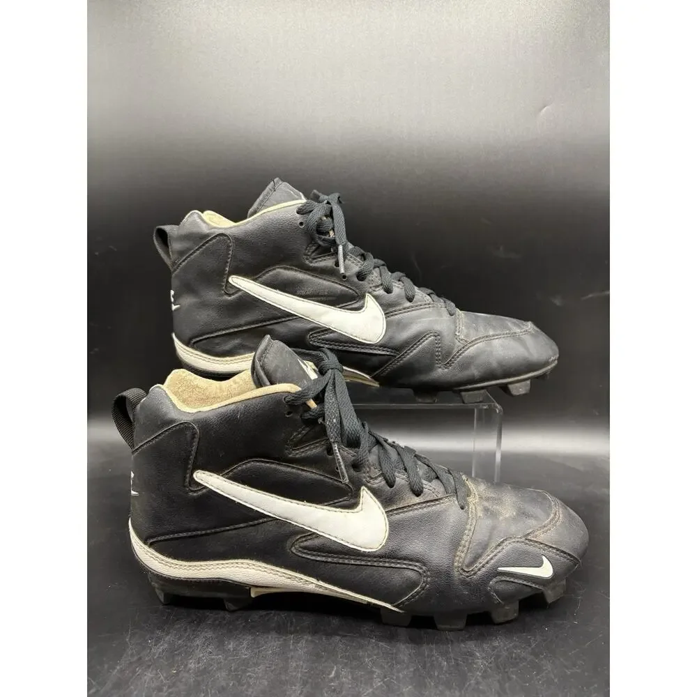 Vintage Nike Baseball Cleats High Top Mens Size 12 Black And White